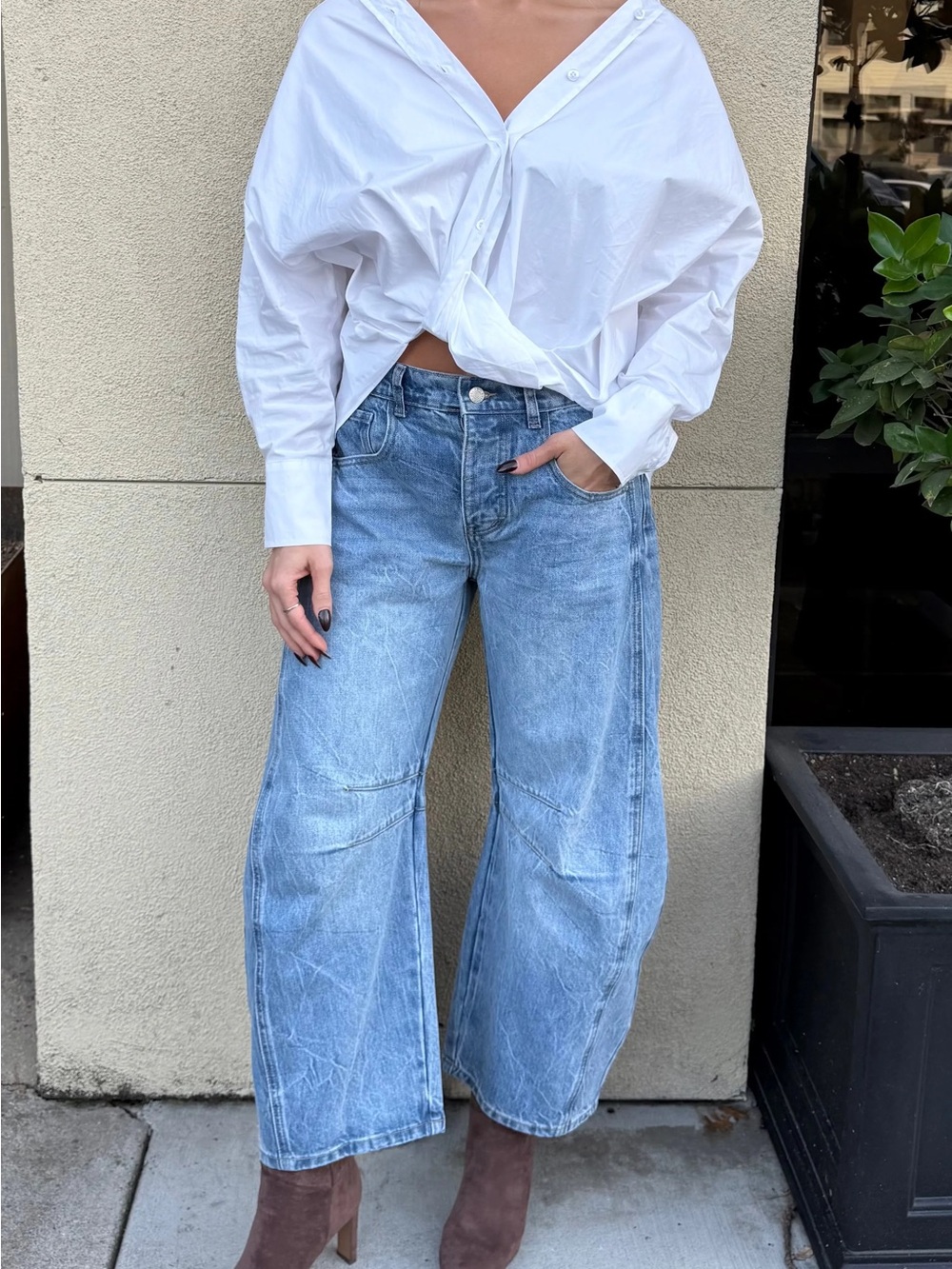 Violet muse boutique Jory barrel denim jeans SzS